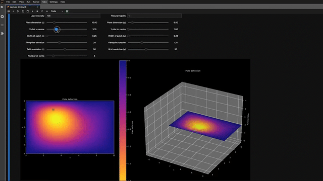 2D plate deflection calculator.