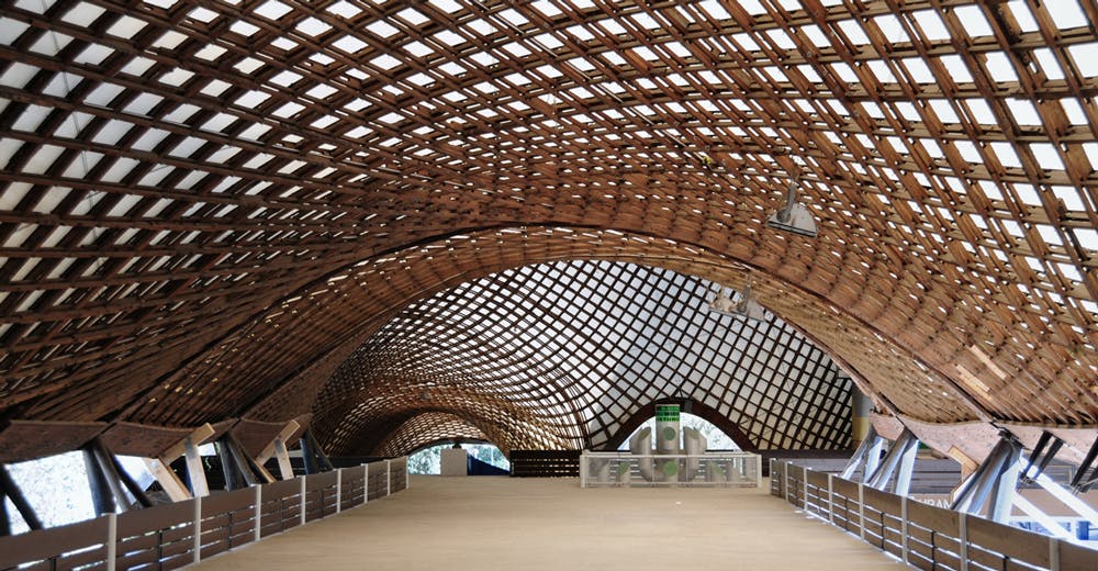 View from inside the Mannheim Gridshell | EngineeringSkills.com
