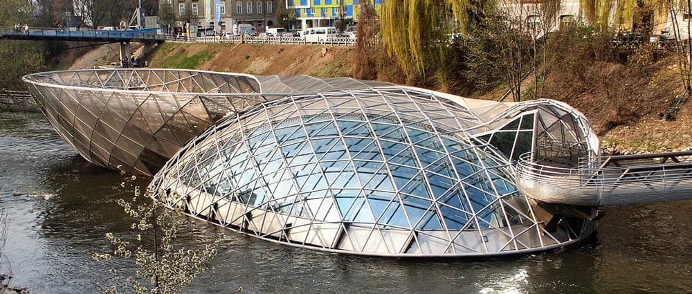 Murinsel gridshell by Vito Acconci, Graz | EngineeringSkills.com