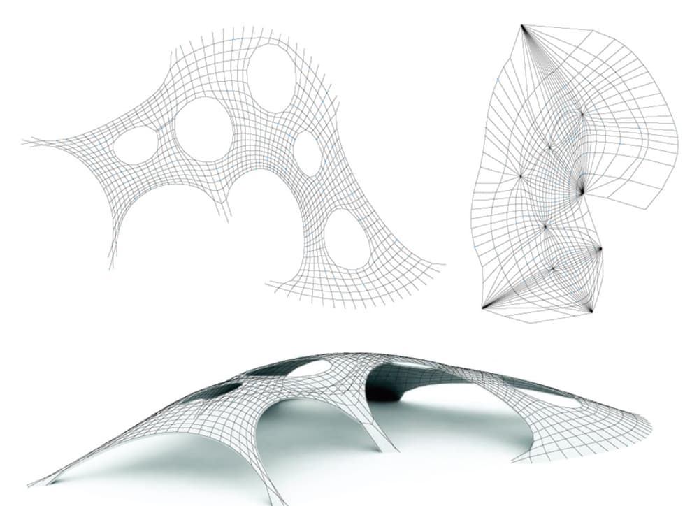 Compression-only funicular form, obtained using Thrust Network Analysis method. | EngineeringSkills.com