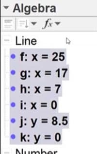 Highlighting all line entities in the Algebra window. | EngineeringSkills.com