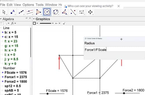 Setting the circle radius. | EngineeringSkills.com