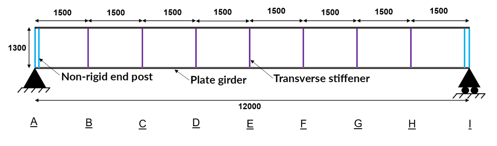 Plate girder design example general arrangement | EngineeringSkills.com