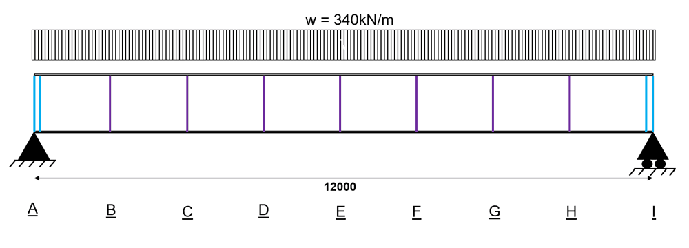 Plate girder design example loading | EngineeringSkills.com