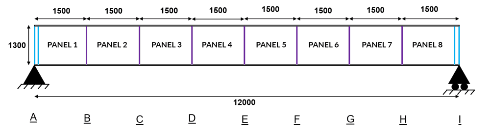 Discretisation of the plate girder into panels | EngineeringSkills.com